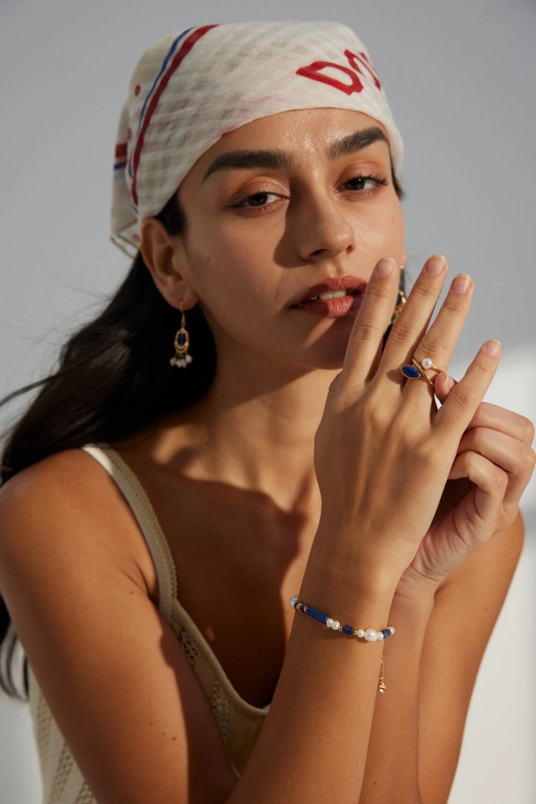 靛藍《平衡》珍珠青金石.戒指